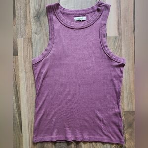 Madewell Mauve Ribbed Top
